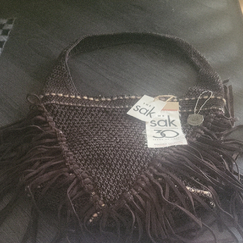 The Sak Linited Edition Signed  Dark Brown Fringe Shoulder Hobo  Bag